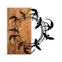 Wallity Spiral Birds 1 Escultura de pared de madera y metal Nogal y Negro